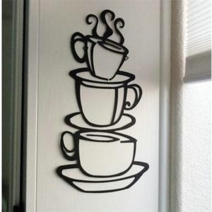 3 coffee cup wall sticker