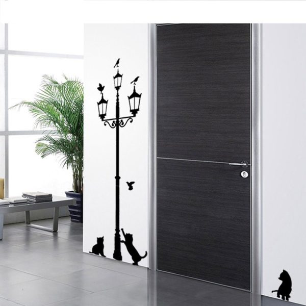 Cat and lamp wall sticker