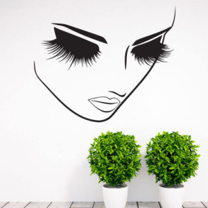 Face with big eyelashes Wall sticker