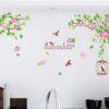 Pink flowers family Tree Wall Art Sticker