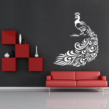 pretty peacock wall decal