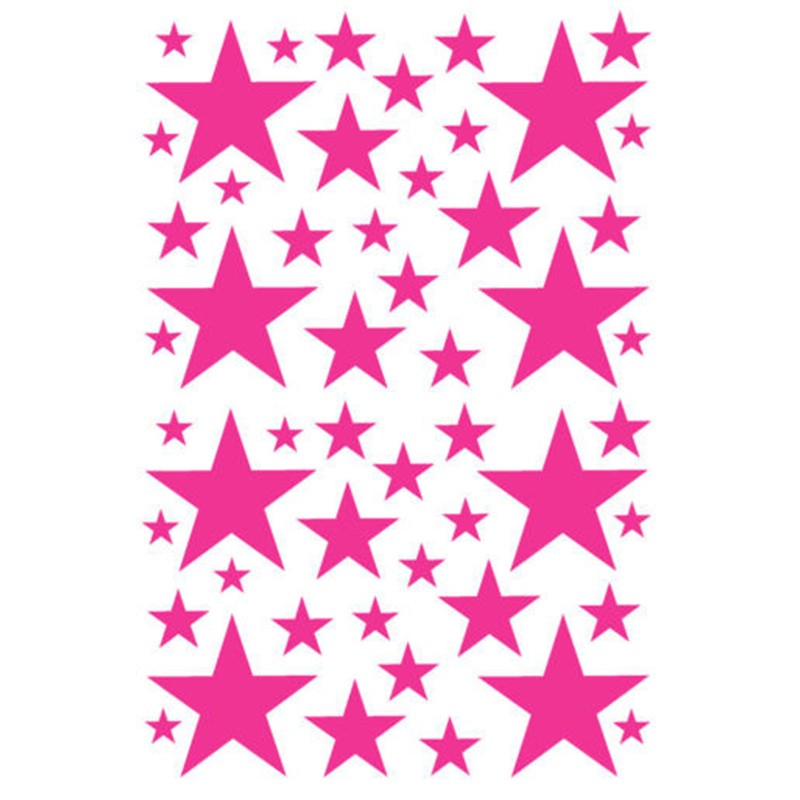52 stars wall sticker