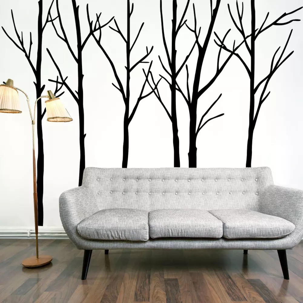 Extra large Black dry trees wall sticker