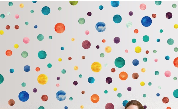 80 rainbow dots wall sticker