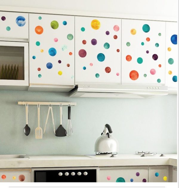 80 rainbow dots wall sticker