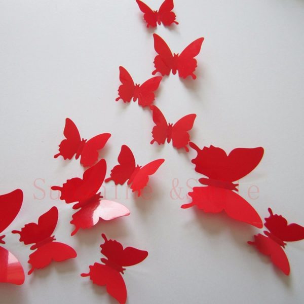 Pack of 12 Red butterflies