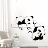 The Two Cute Panda Playing In Bamboo Wall Sticker inambazaar.com