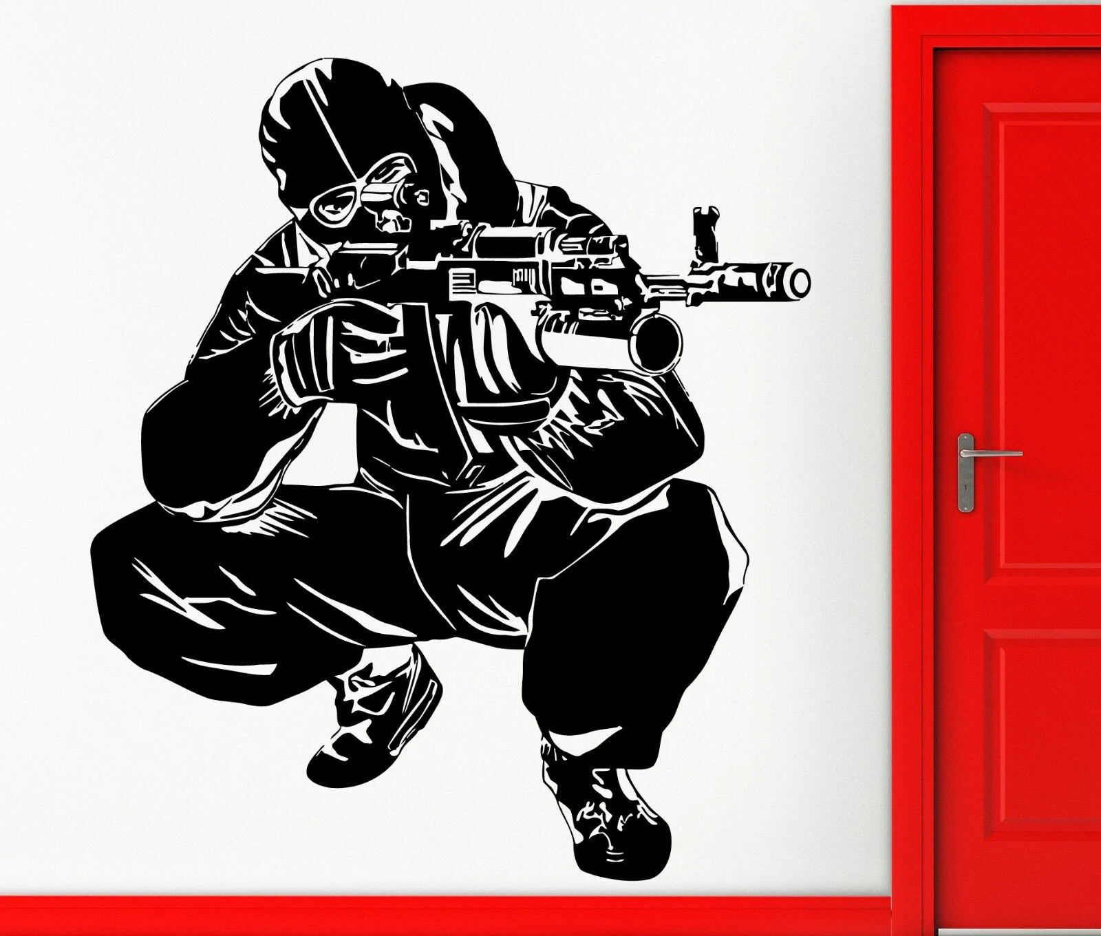 Army Special Forces AK 47 Military For Boys Room Home Decor Wall Sticker